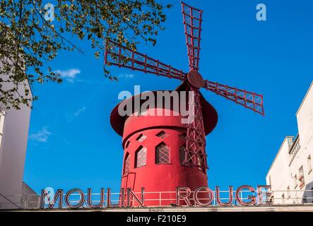 Frankreich, Paris, Pigalle Viertel, Place Blanche, das Kabarett Moulin Rouge (Moulin Rouge, Markenzeichen, Antrag Genehmigung vor Veröffentlichung erforderlich) Stockfoto