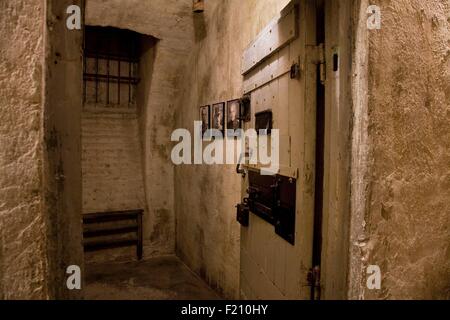 Ungarn, Budapest, aufgeführt als Weltkulturerbe der UNESCO, das Haus des Terrors, Gefängnis Stockfoto