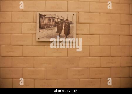 Ungarn, Budapest, Weltkulturerbe der UNESCO, das Haus des Terrors, eine Wand aufgebaut, mit Ziegeln aus der Seife mit Juden Körper gemacht Stockfoto