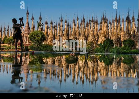 Myanmar (Burma), Shan-Staat, Pao Stamm, Kakku, Kakku Pagode mit seinen 2500 Stupas Stockfoto