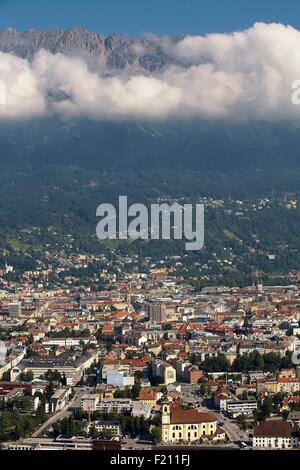 Österreich, Tirol, Innsbruck von der Olympischen Sprungschanze Bergisel Stockfoto