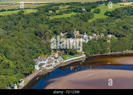 Luftaufnahmen, Portmeirion Dorf 1. August 2015 PHILLIP ROBERTS Stockfoto