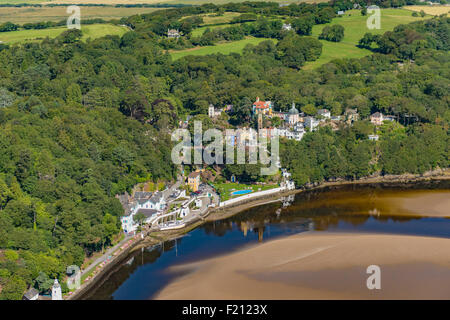 Luftaufnahmen, Portmeirion Dorf 1. August 2015 PHILLIP ROBERTS Stockfoto