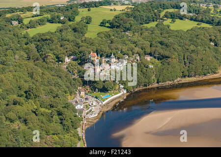 Luftaufnahmen, Portmeirion Dorf 1. August 2015 PHILLIP ROBERTS Stockfoto