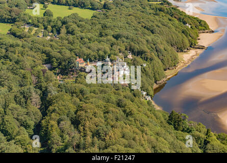 Luftaufnahmen, Portmeirion Dorf 1. August 2015 PHILLIP ROBERTS Stockfoto