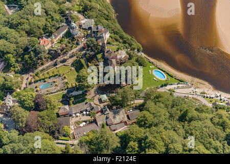 Luftaufnahmen, Portmeirion Dorf 1. August 2015 PHILLIP ROBERTS Stockfoto