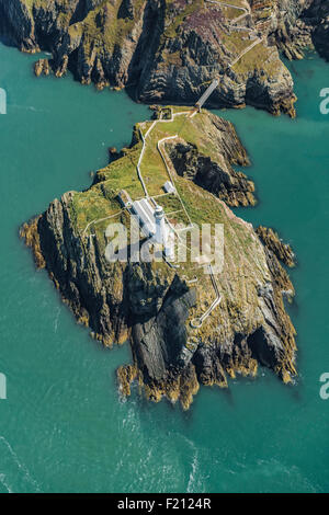 Luftaufnahmen von der Küste von Anglesey North Wales Stockfoto