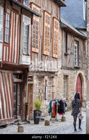 Frankreich, Ille et Vilaine, Rennes, Psalette Straße, halb gezimmerten Häuser aus dem 17. Jahrhundert auf der Rückseite St.-Petri Dom Stockfoto