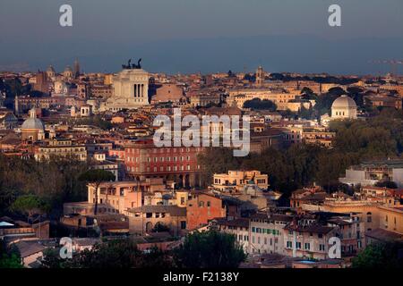 Gianicolo-Hügel, Panoramablick über die Altstadt von der UNESCO als Welterbe gelistet, Rom, Latium, Italien Stockfoto