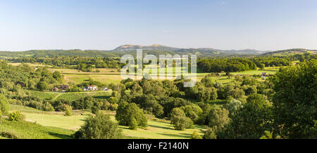 Panorama von den Malvern Hills aus Bringsty Common, Herefordshire, England, UK Stockfoto