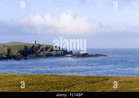 Großbritannien, Schottland, Shetland-Inseln, nördlich von Festland-Insel, Northmavine Region, Anzeigen auf den Klippen von Eshaness Leuchtturm Stockfoto