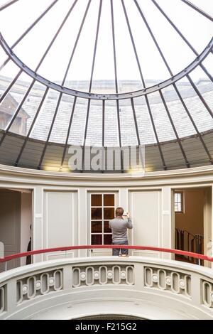 Frankreich, Seine Maritime, Le Havre, Saint Franτois Bezirk, der Reeder-Haus, entworfen von Architekt Paul Michel Thibault im des späten 19. Jahrhunderts und offen für Besucher seit 2006, Oberlichter Stockfoto