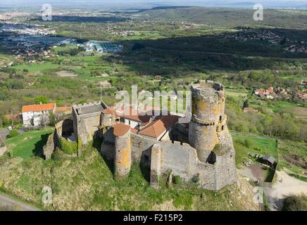 Frankreich, Puy de Dome, Volvic, Tounoel Burg (Luftbild) Stockfoto