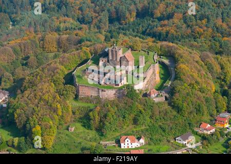 Frankreich, Bas Rhin (67), Schloss Lichtenberg (Luftaufnahme) Stockfoto