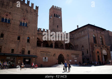 Palazzo del Podestà, Piazza Maggiore Bologna Stockfoto