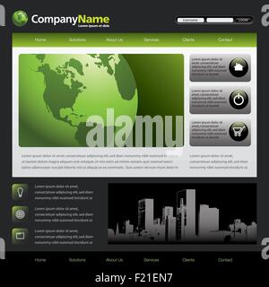 Website-Templates mit Stadtbild und Karte Stock Vektor