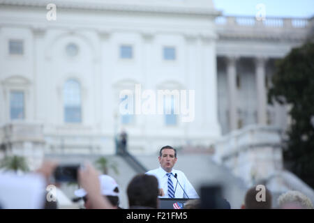 Washington DC, USA. 9. September 2015. Senator Ted Cruz spricht bei der Rallye gegen den Iran Kernabkommen. Bildnachweis: Khamp Sykhammountry/Alamy Live-Nachrichten Stockfoto