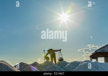 Die Schönheit der Salz Bauern Arbeiter Stockfoto