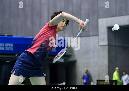 Tokyo Metropolitan Gymnasium, Tokio, Japan. 9. Sep, 2015. Ayane Kurihara (JPN), 9. September 2015 - Badminton: Yonex Open Japan 2015 Mix Doppel 1. Runde am Tokyo Metropolitan Gymnasium, Tokio, Japan. Bildnachweis: AFLO SPORT/Alamy Live-Nachrichten Stockfoto