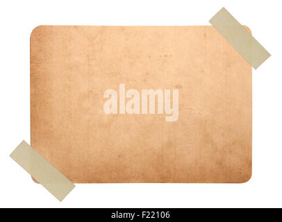 Nahaufnahme von einer alten Postkarten auf weißem Hintergrund Stockfoto