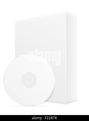 weiße, CD- und DVD-Bisk Box Verpackung Vektor-Illustration auf Hintergrund isoliert Stock Vektor