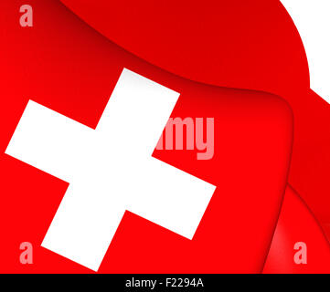 Flagge der Schweiz. Hautnah. Stockfoto