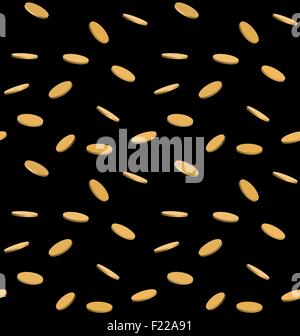 Nahtlose Textur mit goldenen Münzen flacher Stil Stock Vektor