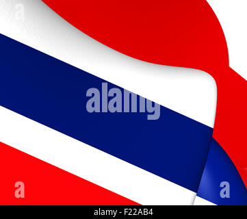 Flagge von Thailand. Hautnah. Stockfoto