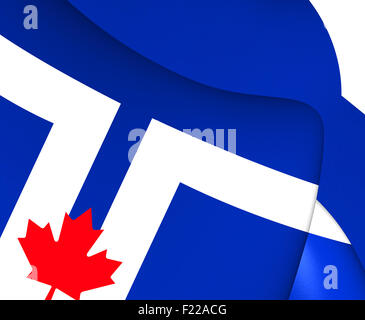 3D Flagge von Toronto, Kanada. Hautnah. Stockfoto