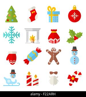 Neue Jahr bunte Symbole und Elemente Stock Vektor