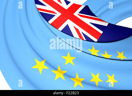 Flagge von Tuvalu. Hautnah. Stockfoto