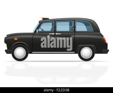 London Auto Taxi Vektor-Illustration isoliert auf weißem Hintergrund Stock Vektor