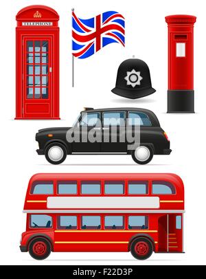 London stellen Icons Vektor-Illustration isoliert auf weißem Hintergrund Stock Vektor