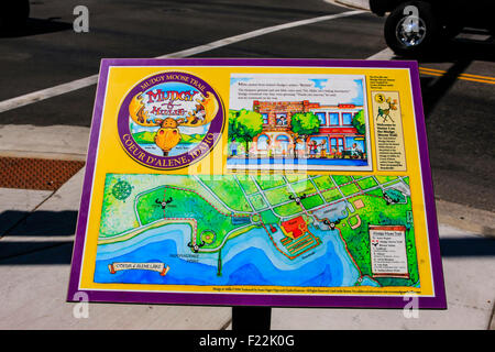 Der Mudgy Moose Pistenplan in Coeur d ' Alene, Idaho Stockfoto