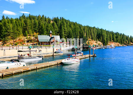 Lake Coeur d ' Alene gesehen von der Stadt nach ihm benannt, in Nord-Idaho Stockfoto