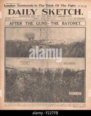 1915 tägliche Sketch Battle for Ypern Stockfoto