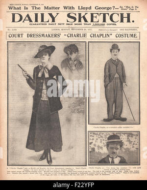 1915 Daily Sketch New Ladies 'Charlie Chaplin' Anzug Stockfoto