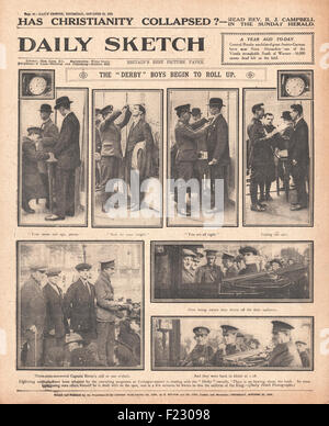 1915 Daily Sketch Neue Rekruten für die britische Armee Stockfoto