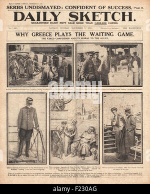 1915 Daily Sketch alliierte Soldaten auf dem Balkan Stockfoto