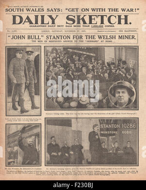 1915 Daily Sketch Charles Stanton wird neuer Abgeordneter für Merthyr Tydfil Stockfoto