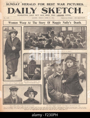 1915 Daily Sketch Inquest in den Mord an Maggie Nally Stockfoto