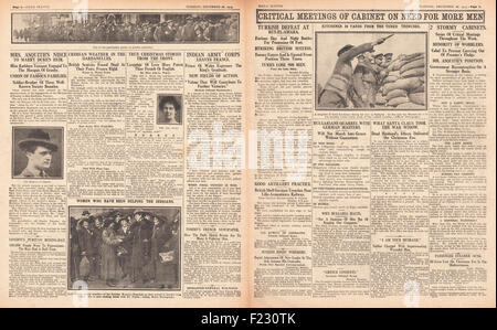 1915 Daily Sketch Kabinettssitzung über die Notwendigkeit für neue Rekruten Stockfoto