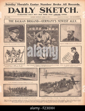 1915 Daily Sketch Kampf um den Balkan Stockfoto
