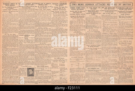 1915 tägliche Sketch Battle for Ypern Stockfoto