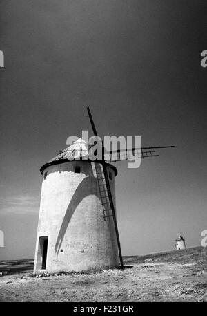 Spanien La Mancha. Mühle von Don Quixote Land. 2000 Die meisten spanischen Windmühlen, wie jene, die in der Don Quijote von Cervantes beschrieben. Stockfoto