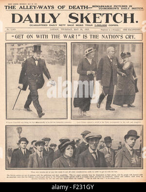 1915 Daily Sketch Neue britische Regierung angekündigt Stockfoto