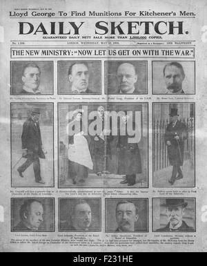 1915 Daily Sketch das neue Kriegskabinett der britischen Regierung Stockfoto