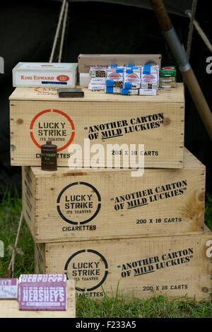 Ration-Box von amerikanischen Lucky Strike Tabak Stockfoto