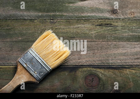 Holzstruktur und Pinsel Stockfoto