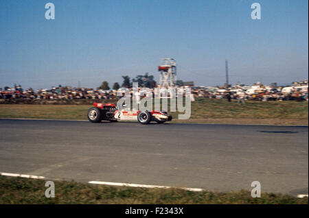 Jochen Rindt in einem Lotus-Cosworth 49, der Sieger des Rennens, US GP Watkins Glen 5. Oktober 1969 Stockfoto